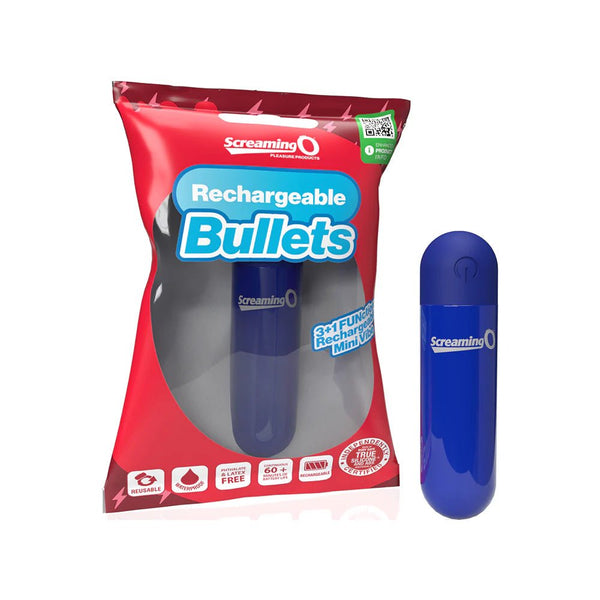 Screaming O Rechargeable Bullets Blue - TruLuv Novelties