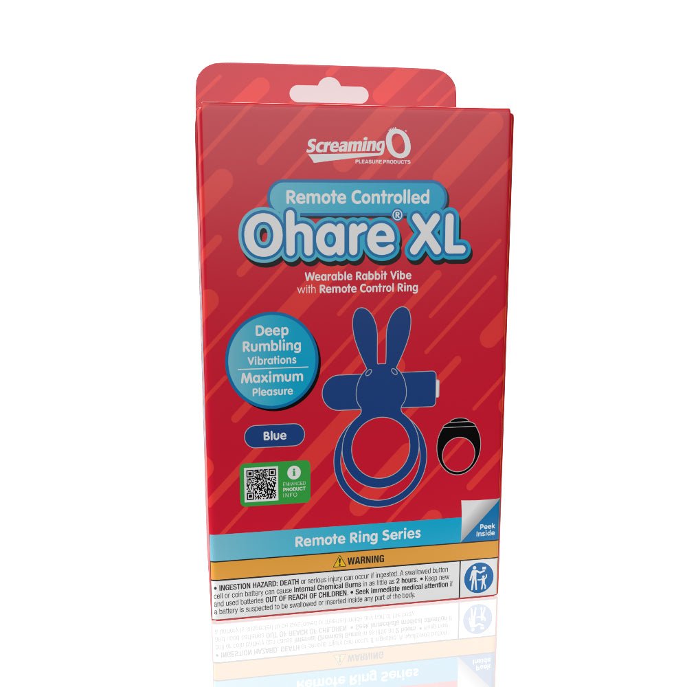 Screaming O Remote Controlled Ohare XL Vibrating Ring - Blue - TruLuv Novelties