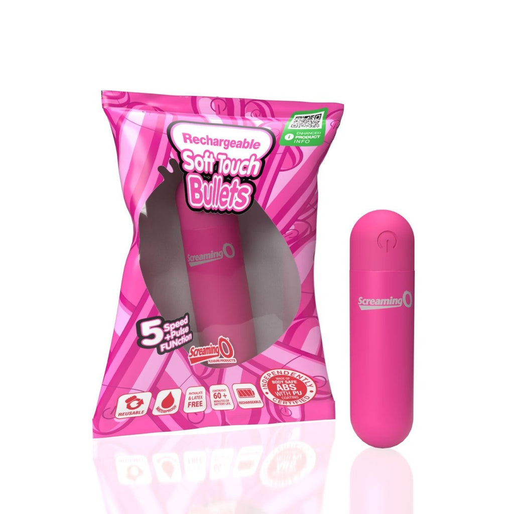 Screaming O Soft Touch Rechargeable Bullet - Pink - TruLuv Novelties