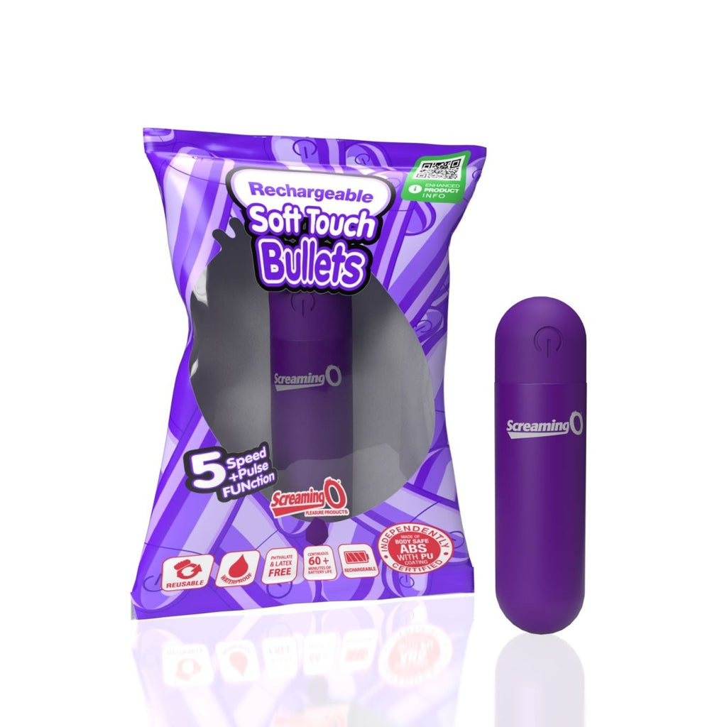 Screaming O Soft Touch Rechargeable Bullet - Purple - TruLuv Novelties