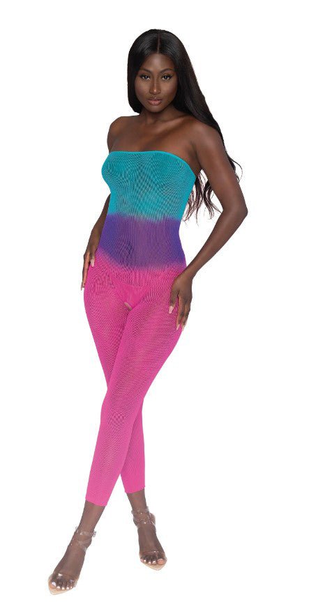 Seamless Mesh Bodystocking - Os - Neon Rainbow - TruLuv Novelties
