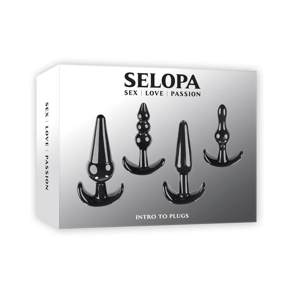Selopa Intro To Plugs 4 - Piece Anal Plug Set Black - TruLuv Novelties