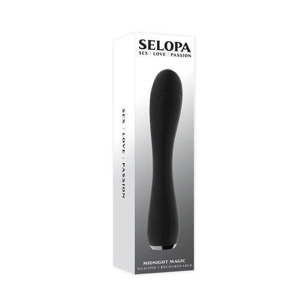Selopa Midnight Magic Rechargeable Vibrator Silicone Black - TruLuv Novelties