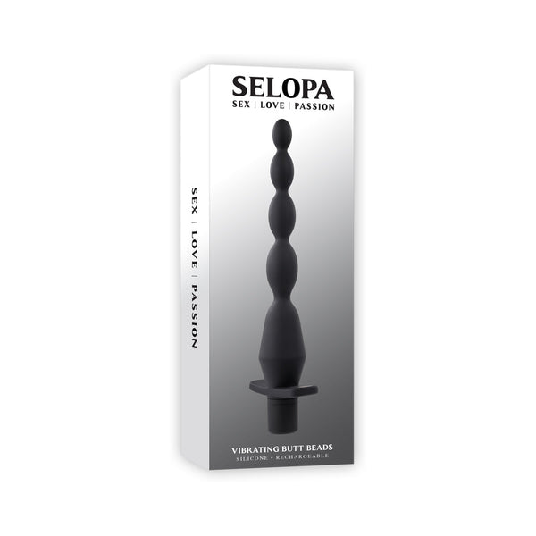 Selopa Vibrating Butt Beads Rechargeable Anal Silicone Black - TruLuv Novelties