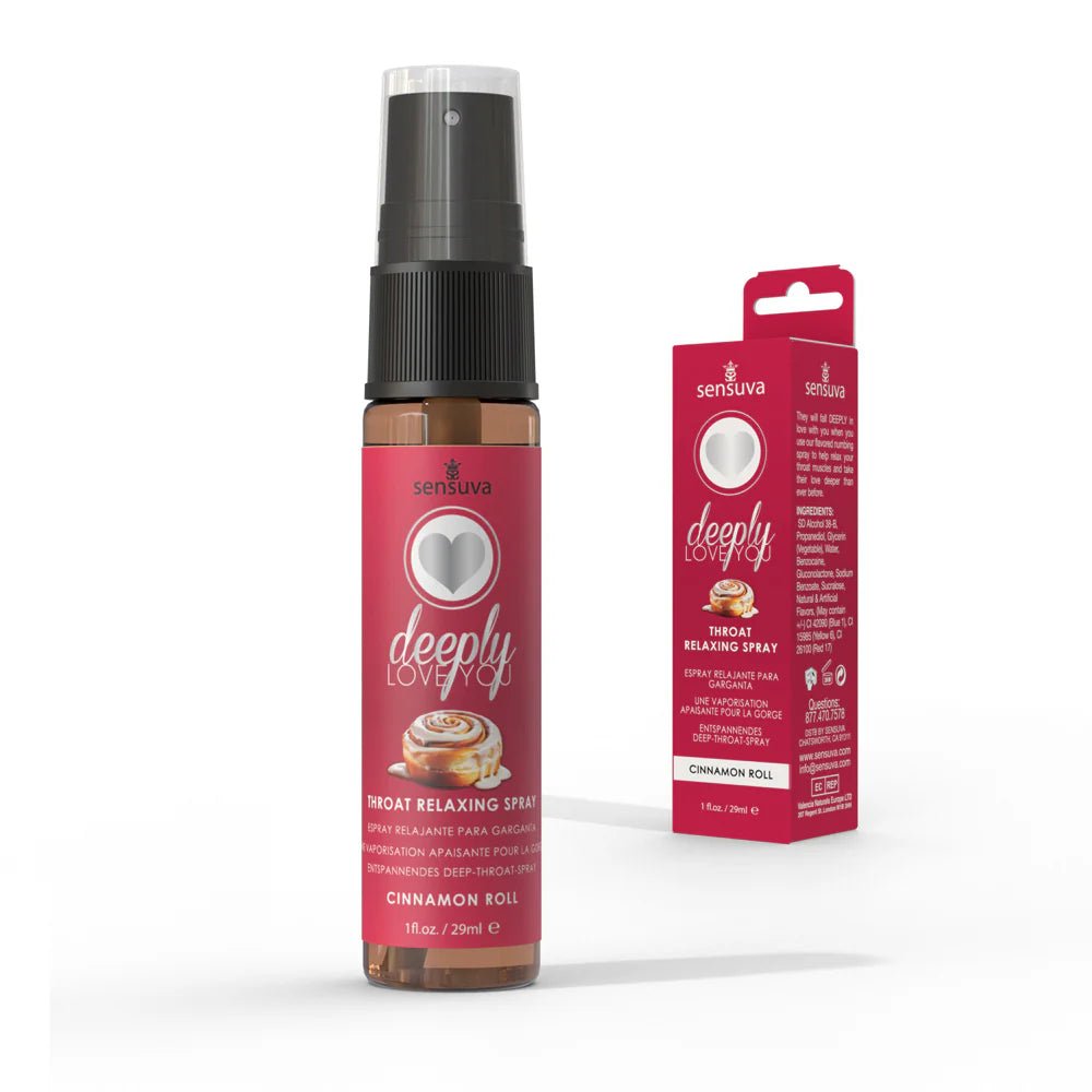 Sensuva Deeply Love You Throat Relaxing Spray Cinnamon Roll 1 oz. - TruLuv Novelties