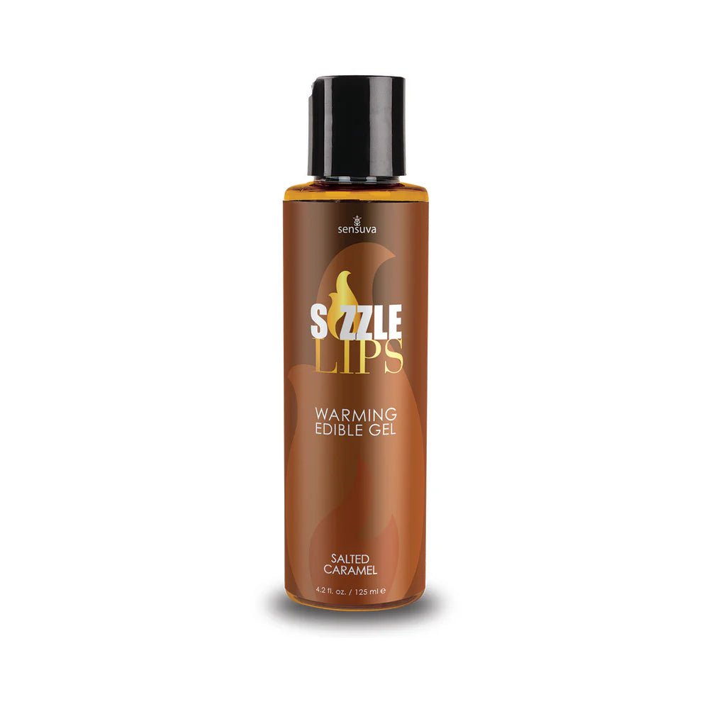 Sensuva Sizzle Lips Warming Edible Gel Salted Caramel 4.2 oz. - TruLuv Novelties