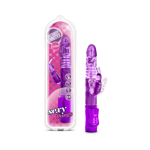 Sexy Things Butterfly Thruster Mini Dual Stimulation Vibrator Purple - TruLuv Novelties