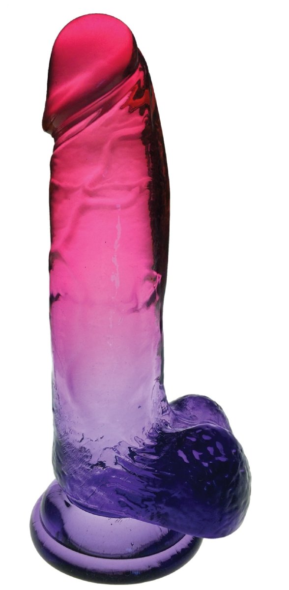 Shades - 8 Inch Gradient Dong - Pink and Plum - TruLuv Novelties