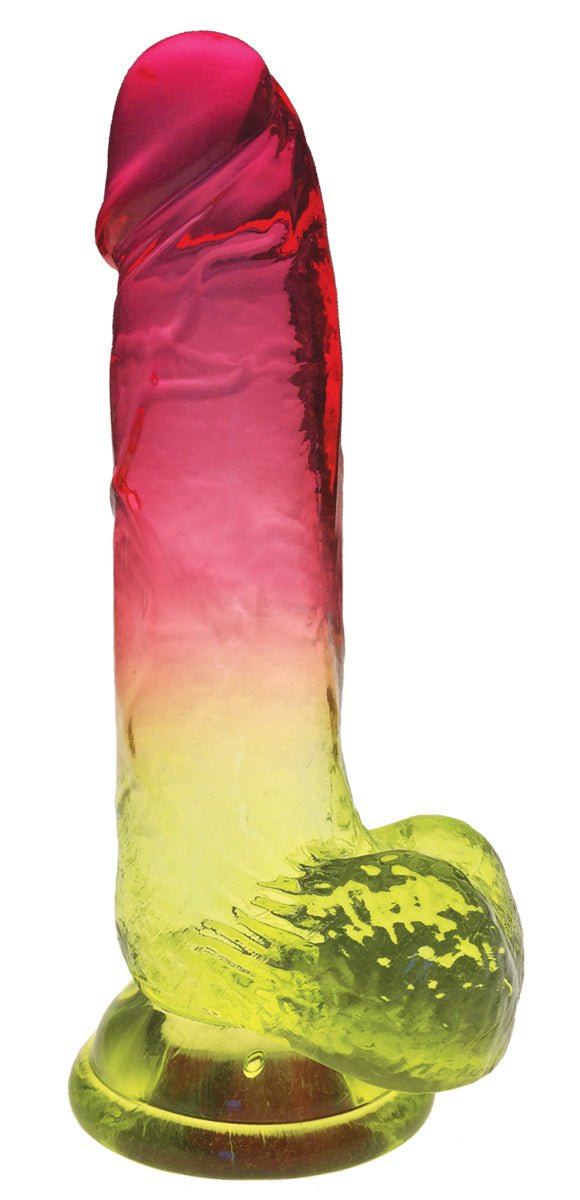 Shades - 8 Inch Gradient Dong - Pink and Yellow - TruLuv Novelties