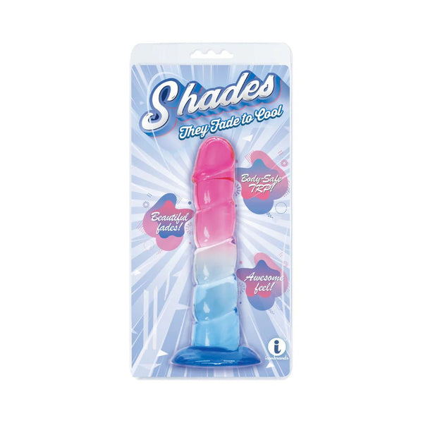 Shades Swirl 7.5 in. Dildo Pink/Blue - TruLuv Novelties