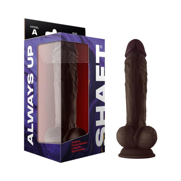 Shaft Model A: 10.5 in. Dual Density Silicone Dildo with Balls Mahogany - TruLuv Novelties