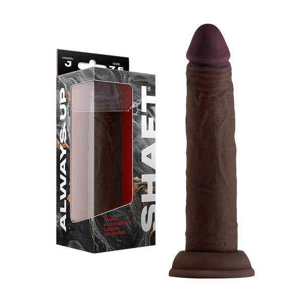 Shaft Model J: 7.5 in. Dual Density Silicone Dildo Mahogany - TruLuv Novelties