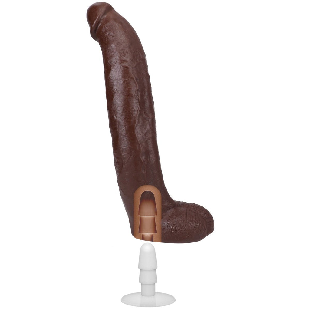 Signature Cocks - Brickzilla - 13 Inch Ultraskyn Cock With Removable Vac - U - Lock Suction Cup - Chocolate - TruLuv Novelties