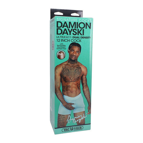 Signature Cocks Damion Dayski ULTRASKYN Cock with Removable Vac-U-Lock Suction Cup 12in Chocolate - TruLuv Novelties