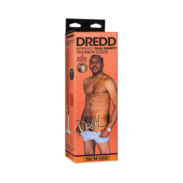 Signature Cocks Dredd ULTRASKYN Cock with Removable Vac-U-Lock Suction Cup 13.5in Chocolate - TruLuv Novelties