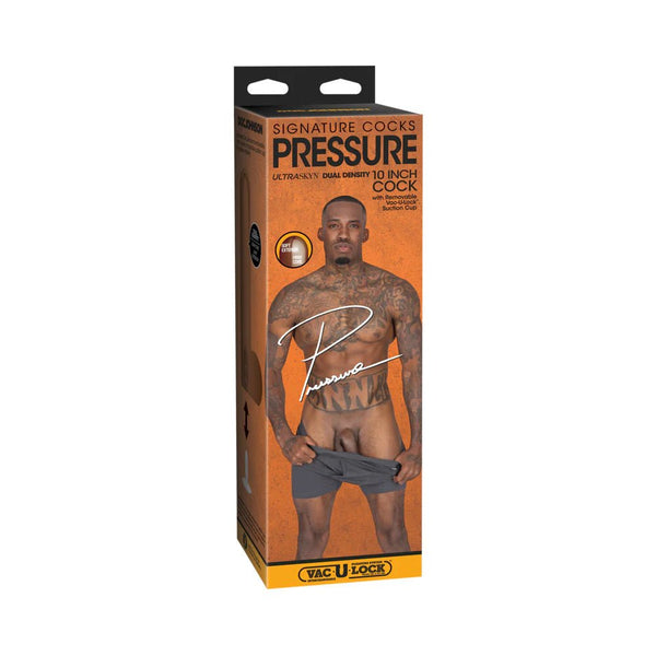 Signature Cocks Pressure 10 in. ULTRASKYN Vac - U - Lock Dildo - TruLuv Novelties