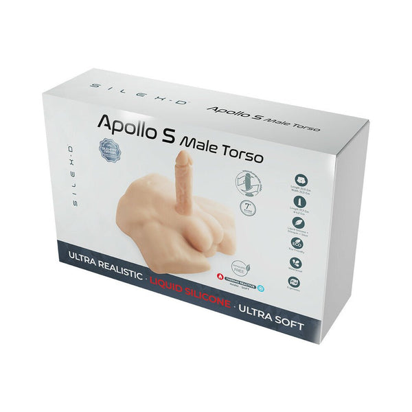 SILEX-D Apollo S Torso with 7 in. Liquid Silicone Model 2 Dildo Vanilla - TruLuv Novelties
