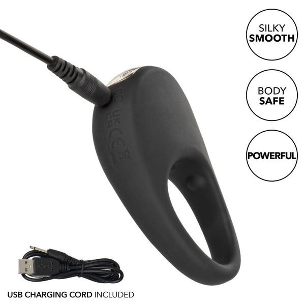 Silicone Rechargeable Pleasure Ring - Black - Black - TruLuv Novelties