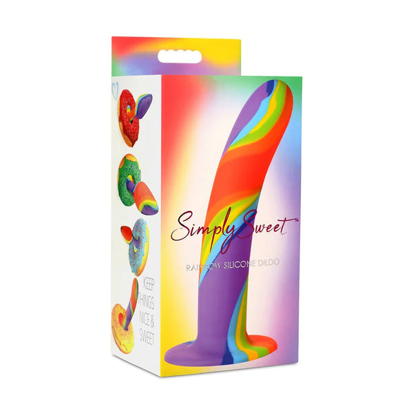 Simply Sweet Rainbow Silicone Dildo - TruLuv Novelties