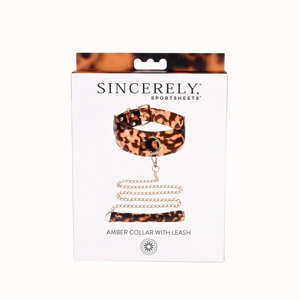 Sincerely Amber Collar With Leash - TruLuv Novelties