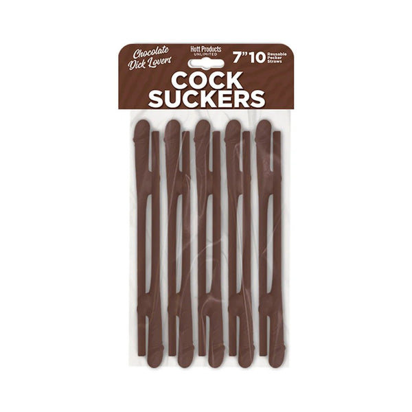 Skins Pecker Straws Chocolate Lovers (10 - Pack) - TruLuv Novelties