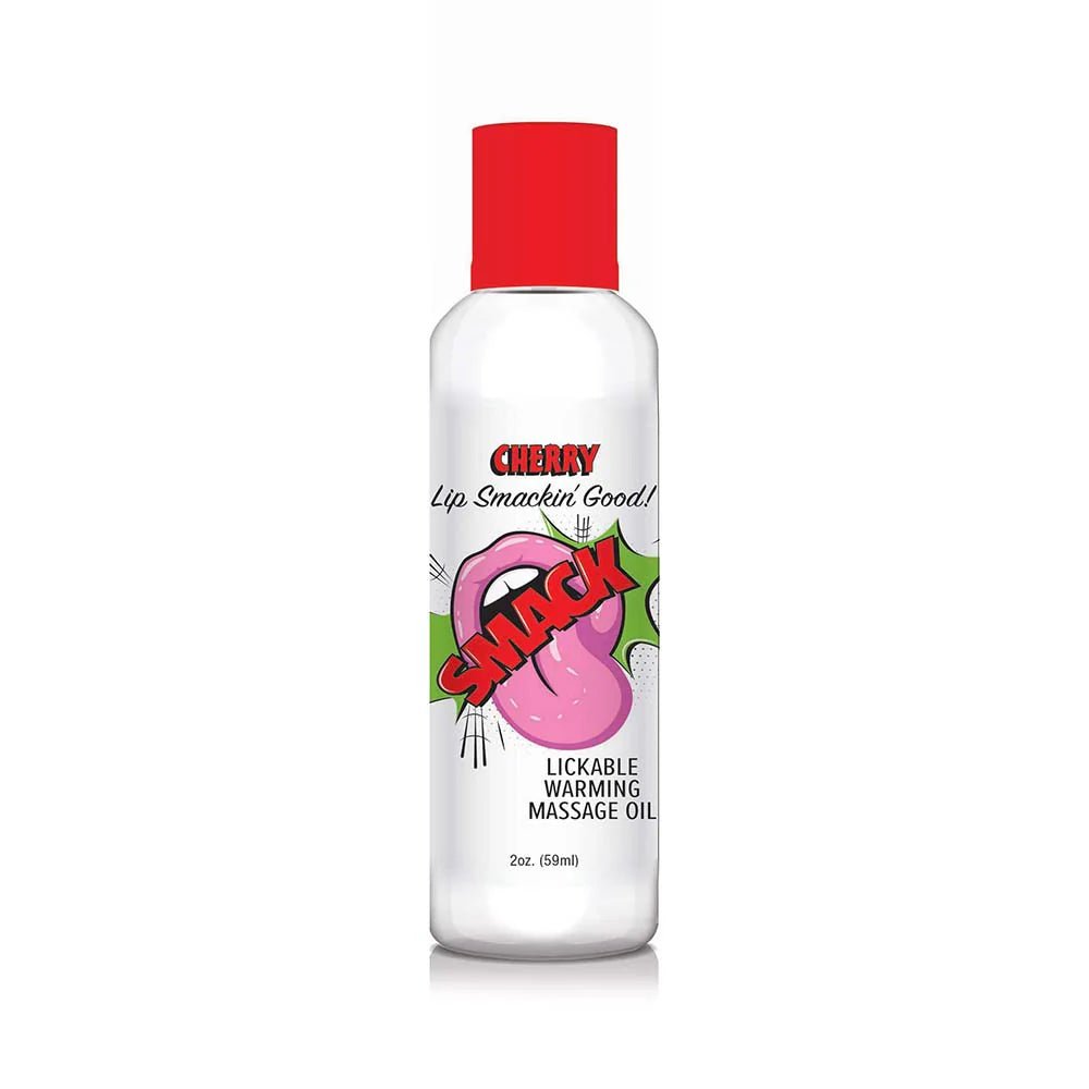Smack Lickable Massage Oil Cherry 2 oz. - TruLuv Novelties