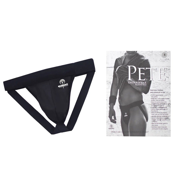 SpareParts Pete Freestyle Nylon Packing Jock Black Size S - TruLuv Novelties