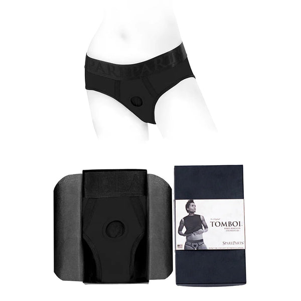 SpareParts Tomboi Nylon Briefs Harness Black Size XS - TruLuv Novelties
