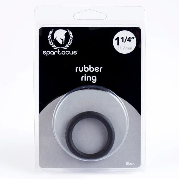 Spartacus Rubber Cock Ring 1.25in. (Black) - TruLuv Novelties