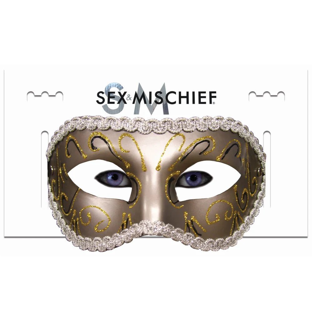 Sportsheets Sex & Mischief Masquerade Mask Gold - TruLuv Novelties