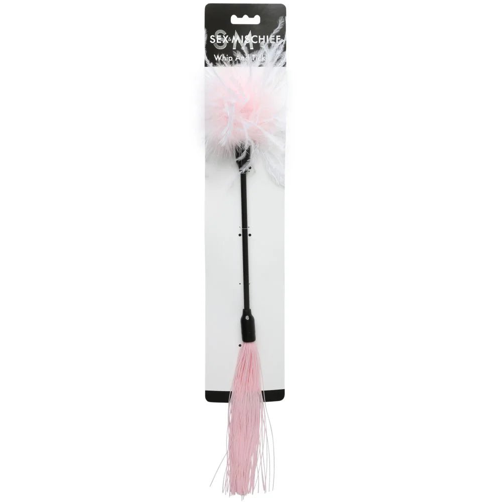 Sportsheets Sex & Mischief Whip & Tickle Pink/White - TruLuv Novelties