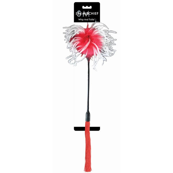 Sportsheets Sex & Mischief Whip & Tickle Red/White - TruLuv Novelties