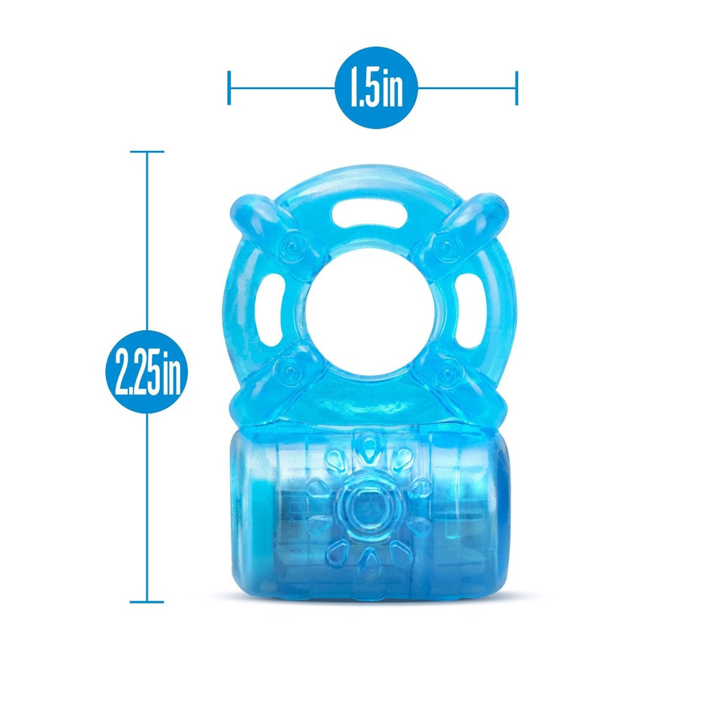 Stay Hard - Rechargeable 5 Function Cock Ring - Blue - TruLuv Novelties