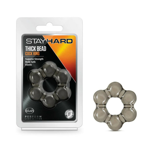 Stay Hard Thick Bead Cockring Black - TruLuv Novelties