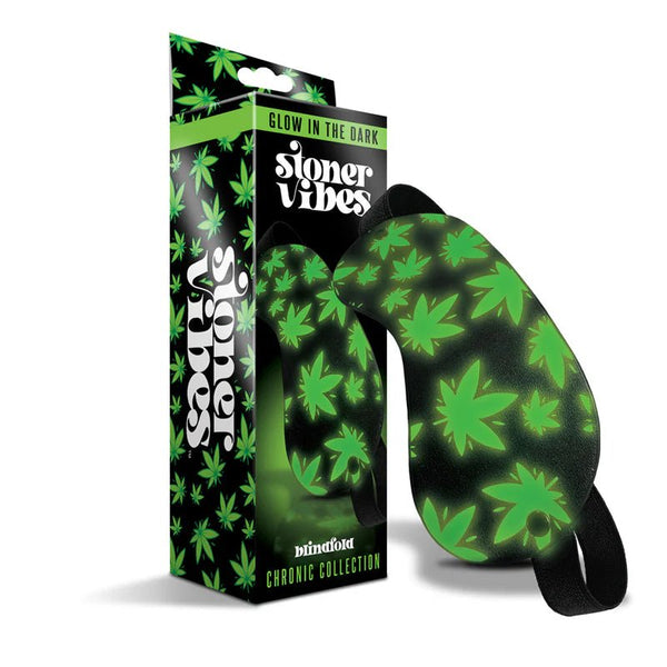 Stoner Vibes Chronic Collection Glow in the Dark Blindfold - TruLuv Novelties