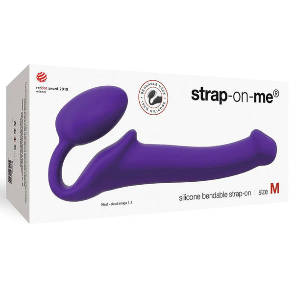 Strap - On - Me Semi - Realistic Bendable Silicone Strap - On Purple M - TruLuv Novelties