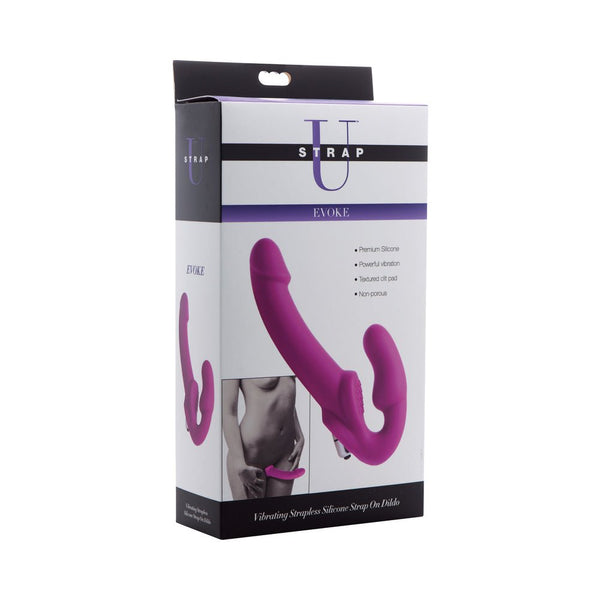 Strap U Evoke Vibrating Strapless Silicone Strap-On Dildo - TruLuv Novelties