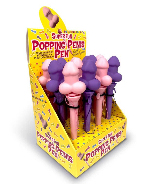 Super Fun Popping Penis Pen - Display of 12ct - TruLuv Novelties