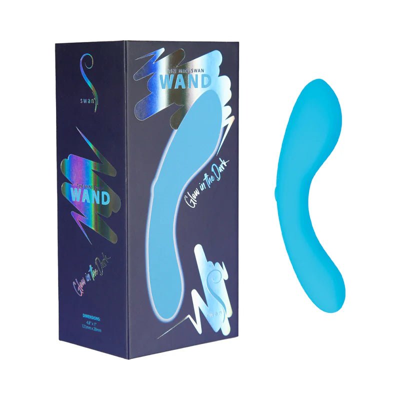 Swan The Mini Swan Wand Glow - in - the - Dark Blue - TruLuv Novelties