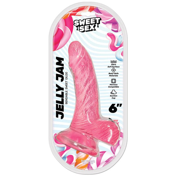 Sweet Sex Jelly Jam Bendable 6 in. Jelly Dildo Pink - TruLuv Novelties