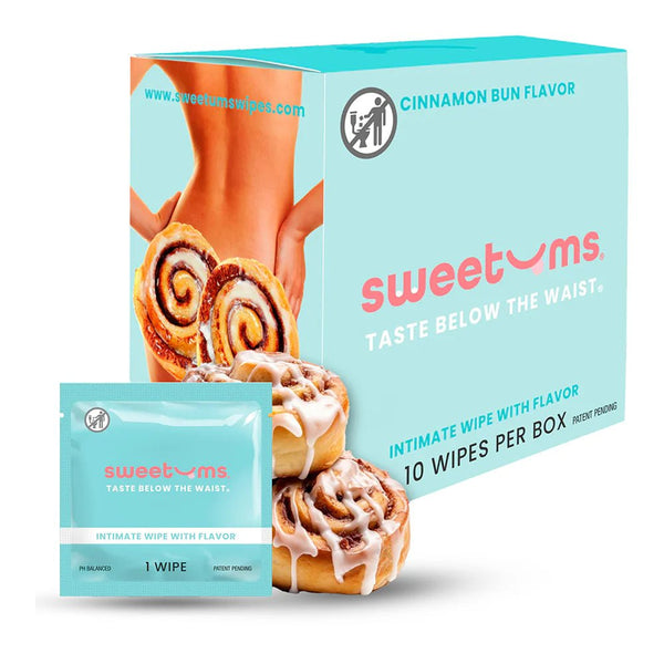Sweetums Intimate Wipes Cinnamon Bun Flavor 10 - Pack - TruLuv Novelties