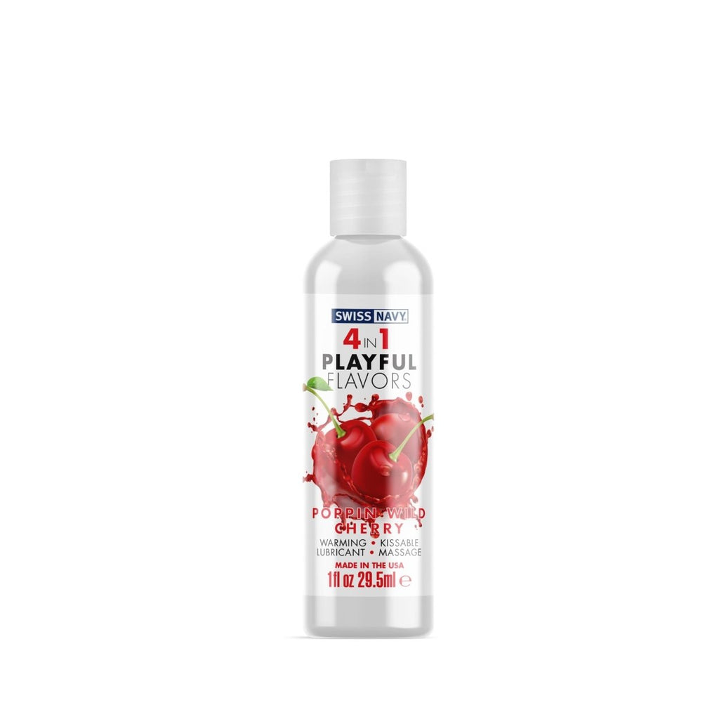 Swiss Navy 4-in-1 Playful Flavors - Pop'n Wild Cherry - 1 Fl. Oz. - TruLuv Novelties