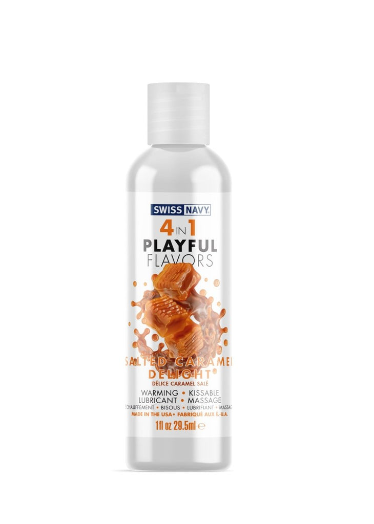 Swiss Navy 4 - in - 1 Playful Flavors - Salted Caramel Delight - 1 Fl. Oz. - TruLuv Novelties