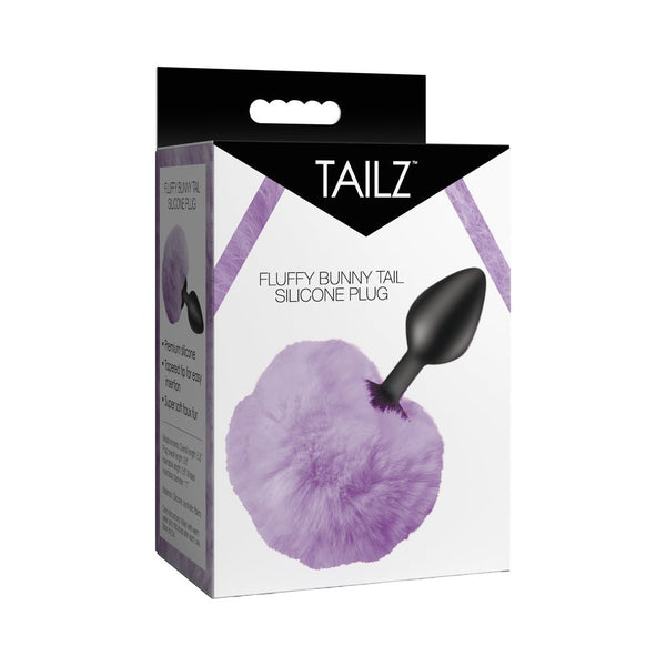Tailz Fluffy Bunny Tail Silicone Plug Purple - TruLuv Novelties