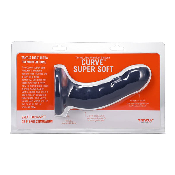 Tantus Curve 6.5 in. Dildo Medium - Firm Sapphire - TruLuv Novelties