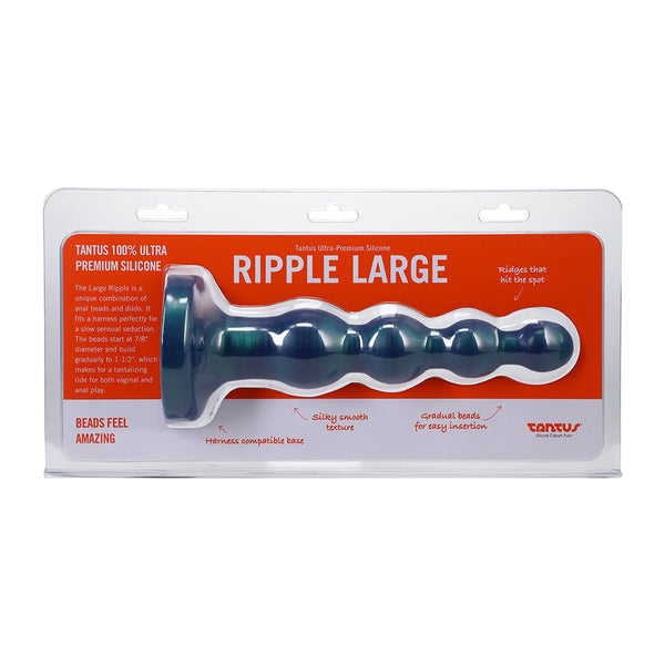 Tantus Ripple Large 8 in. Anal Beads Dildo Medium - Firm Malachite - TruLuv Novelties