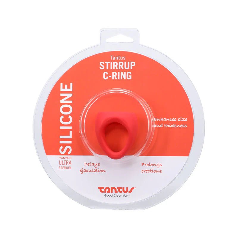 Tantus Stirrup C - Ring Cock and Ball Sling Red - TruLuv Novelties