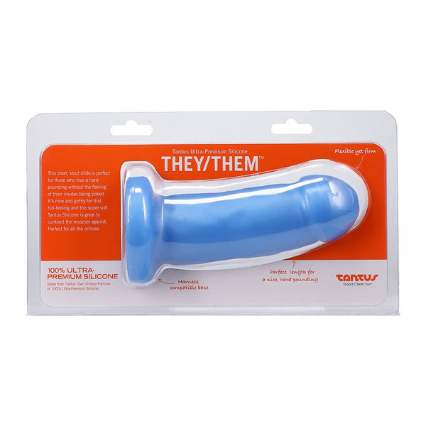 Tantus They/Them Super Soft Dildo Azure - TruLuv Novelties
