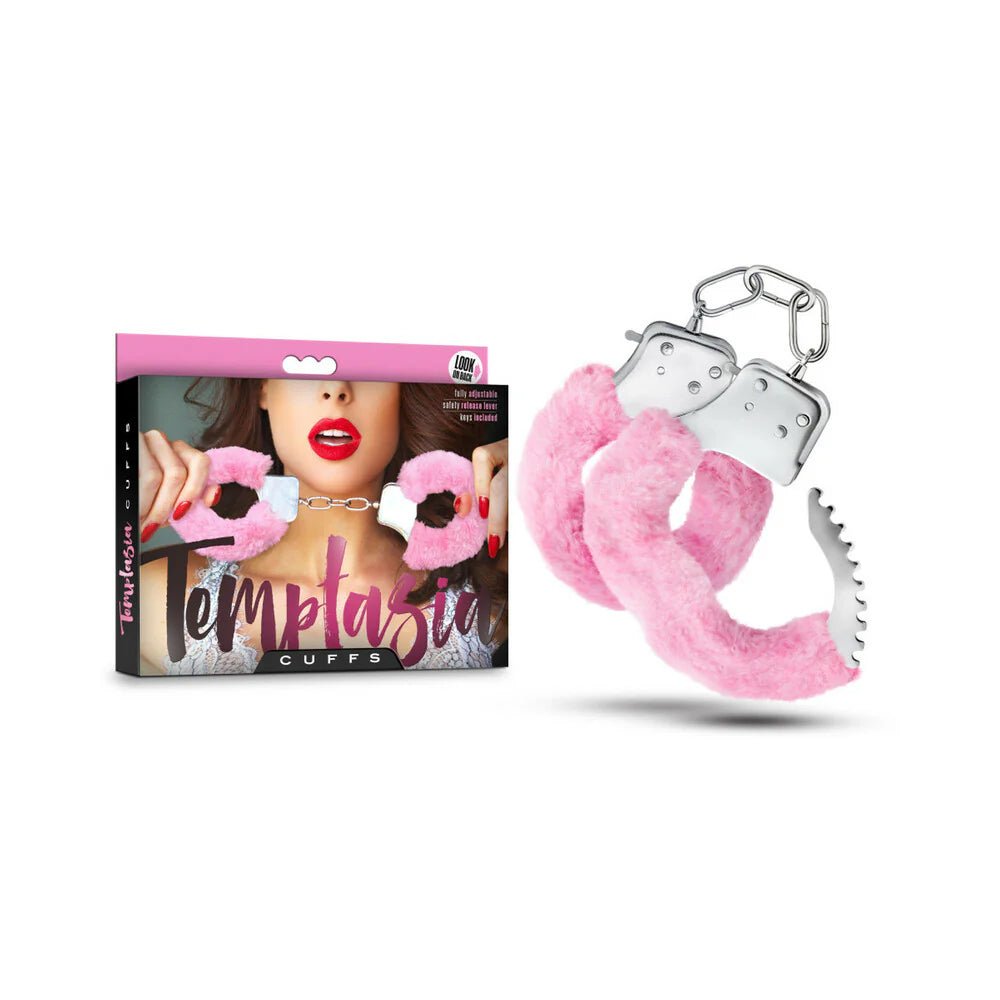 Temptasia Adjustable Faux Fur Cuffs Pink - TruLuv Novelties
