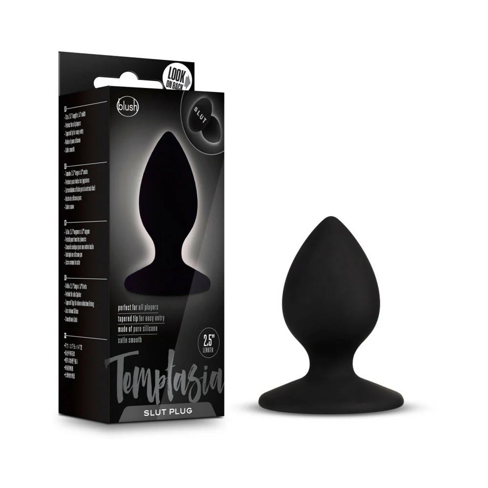 Temptasia 'Slut' Silicone Anal Plug Black